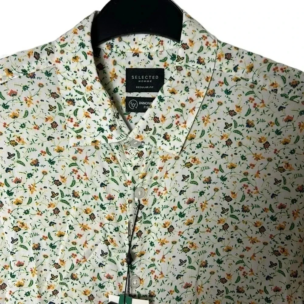 Selected Homme,men shirt L,XL,XXL.Short sleeve shirt, viscose Lenzing,travel NWT - Picture 2 of 9